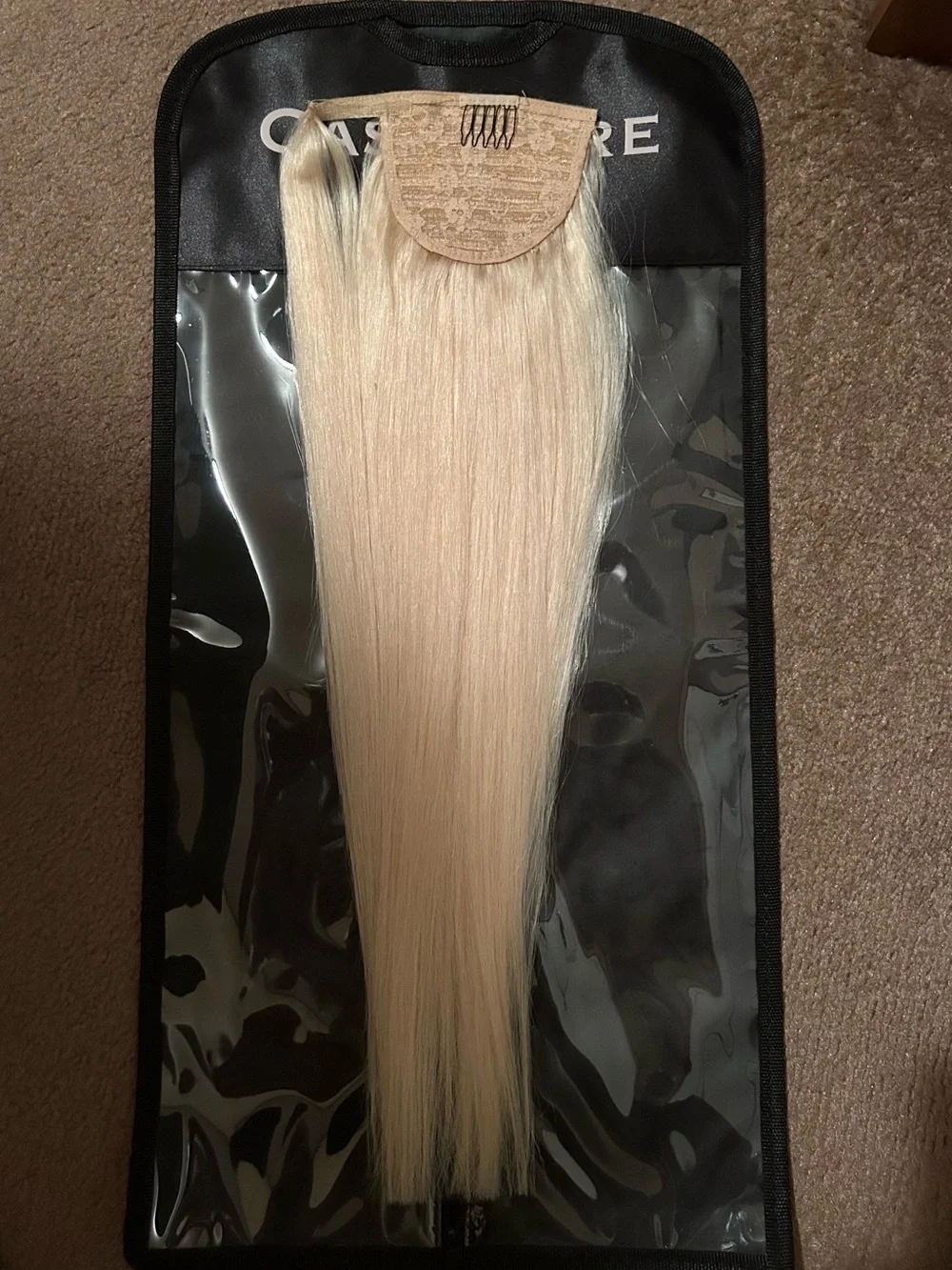 NWOT Cashmere Hair 20” Human Hair Ponytail in Lightest Blonde
